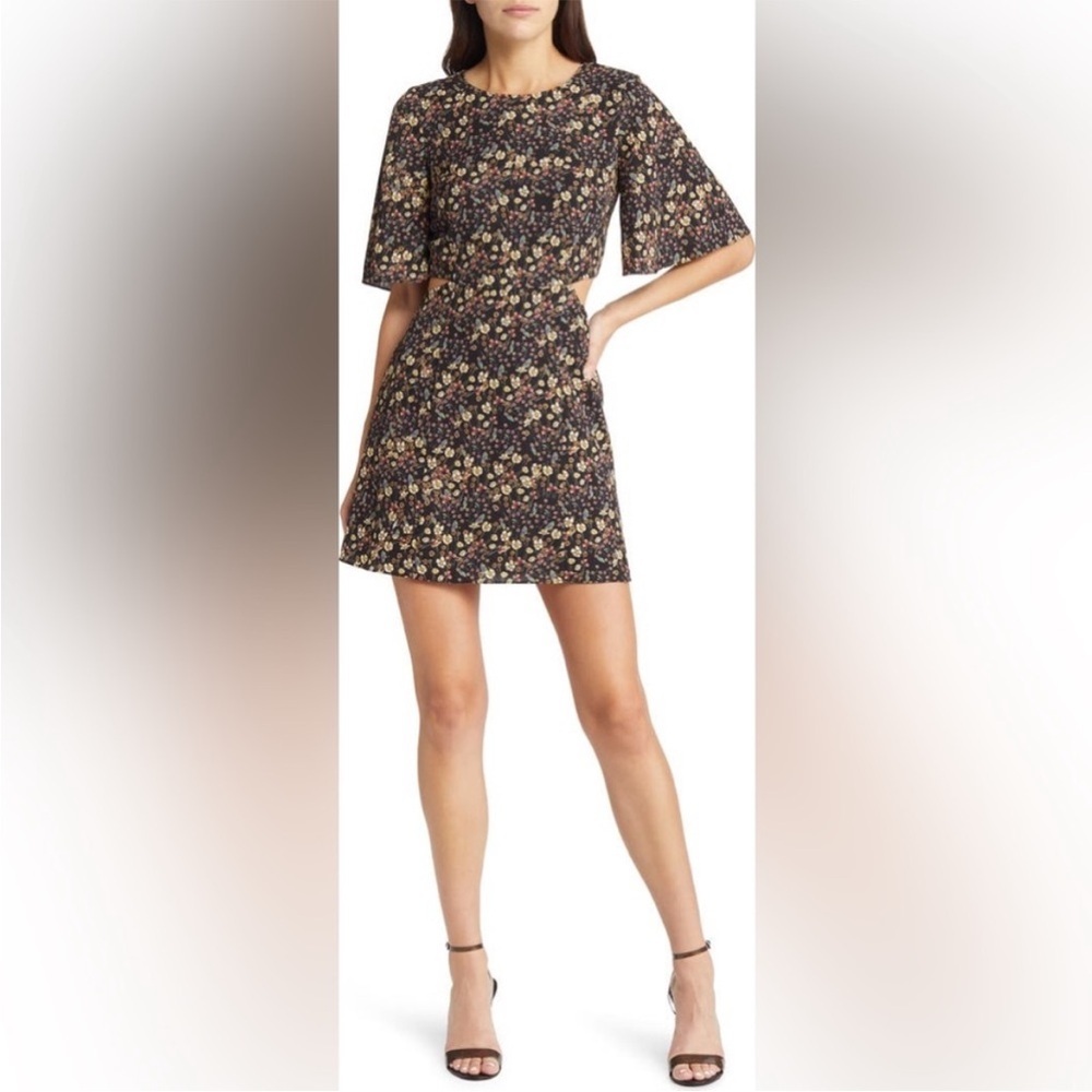 French Connection Hallie Verona Floral Print Cutout Dress